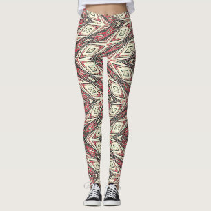 A red chevron texture "Ratti_Creative_Arts" Leg Leggings