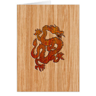 A red Dragon on Bamboo like