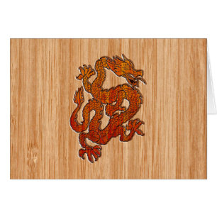 A red Dragon on Bamboo like