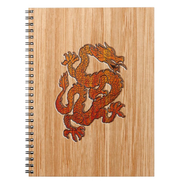 A red Dragon on Bamboo like Notebook (Front)