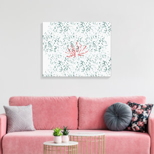a red flower on a black background canvas print