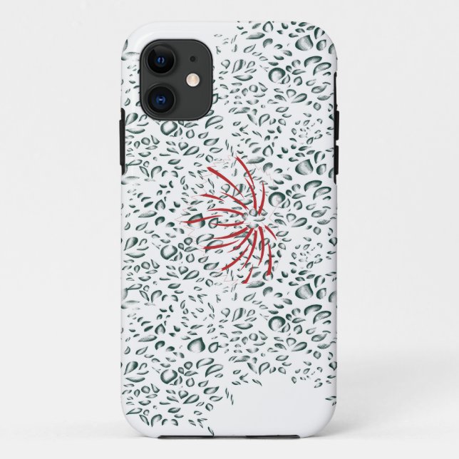 a red flower on a black background Case-Mate iPhone case (Back)