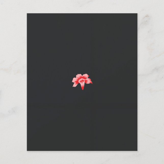 a red flower on a black background flyer (Front)
