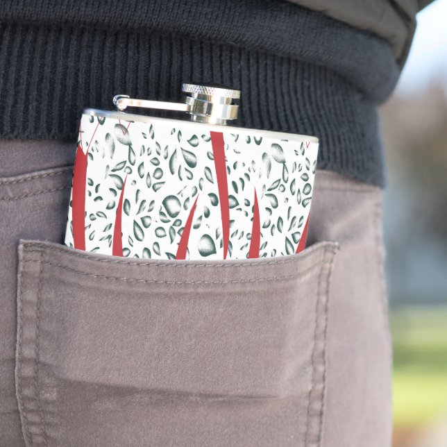 a red flower on a black background hip flask (In Situ)
