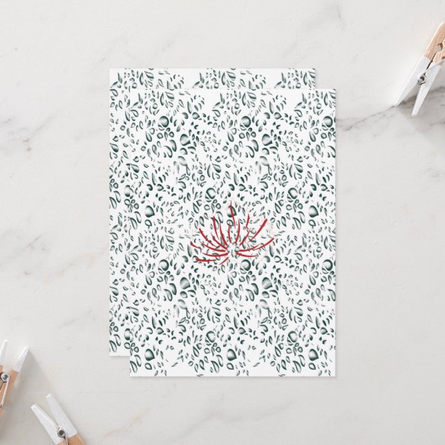 a red flower on a black background invitation (Front/Back In Situ)