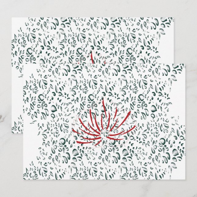 a red flower on a black background invitation (Front/Back)