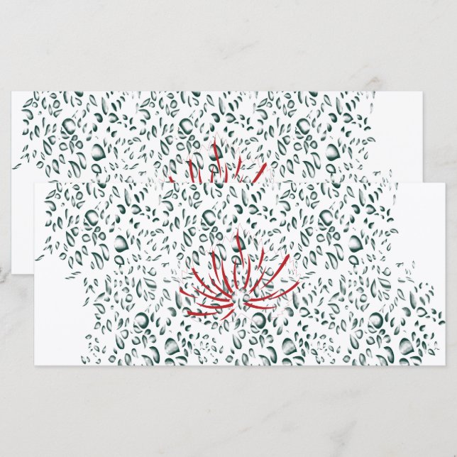 a red flower on a black background menu (Front/Back)