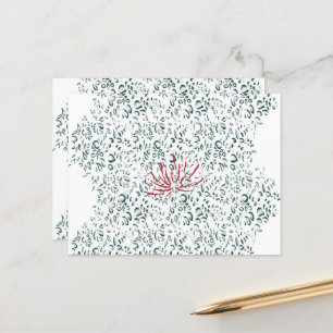 a red flower on a black background postcard