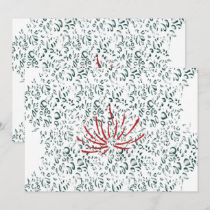 a red flower on a black background thank you card