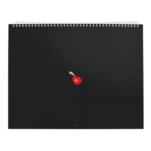 a red flower with a black background calendar (Cover)