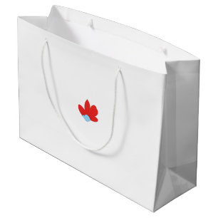 a red flower with a blue centre large gift bag