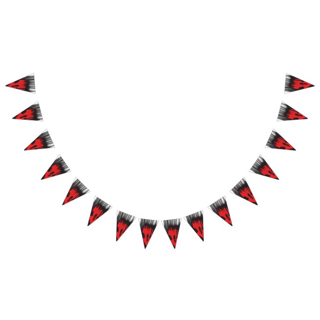 A red graphic design featuring bold geometric shap bunting  (All)