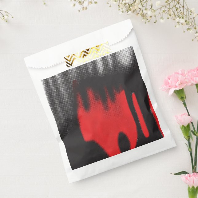 A red graphic design featuring bold geometric shap favour bag (Sealed)