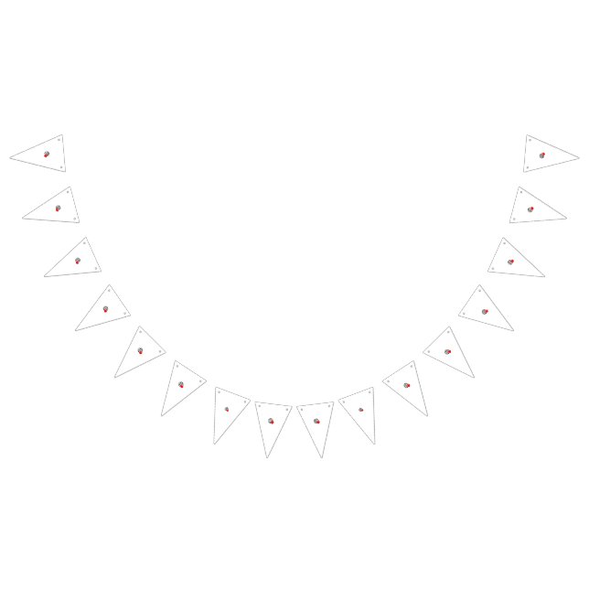 A red heart symbol created with smooth, bold lines bunting  (All)