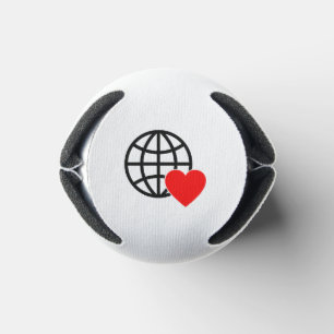 A red heart symbol created with smooth, bold lines can cooler