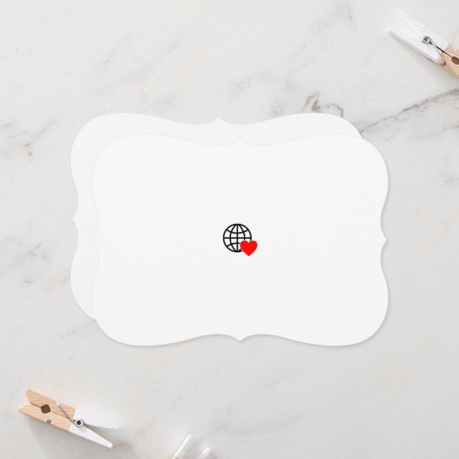 A red heart symbol created with smooth, bold lines card (Front/Back In Situ)