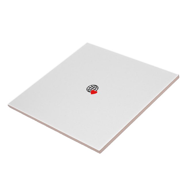 A red heart symbol created with smooth, bold lines ceramic tile (Side)