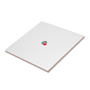 A red heart symbol created with smooth, bold lines ceramic tile