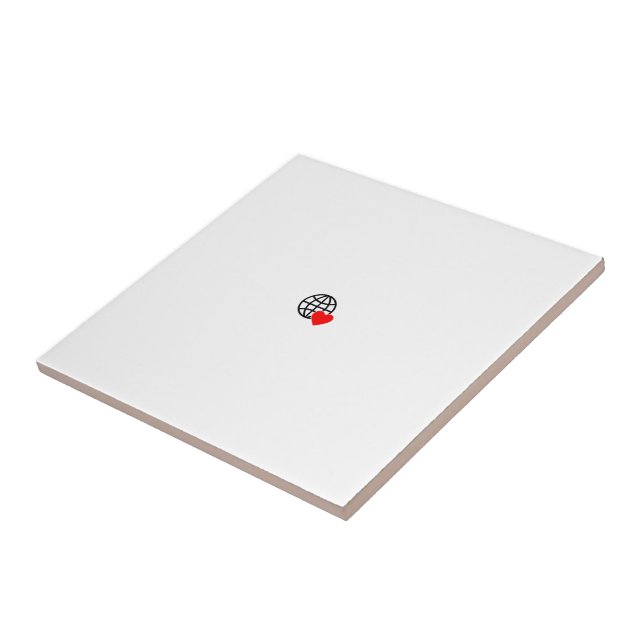A red heart symbol created with smooth, bold lines ceramic tile (Side)