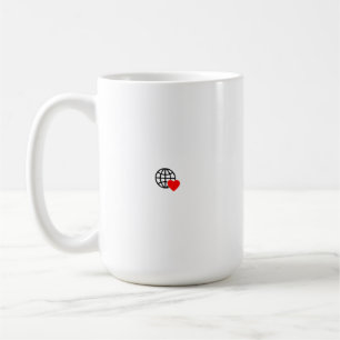 A red heart symbol created with smooth, bold lines coffee mug