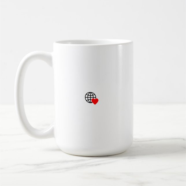 A red heart symbol created with smooth, bold lines coffee mug (Left)