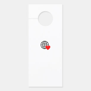 A red heart symbol created with smooth, bold lines door hanger
