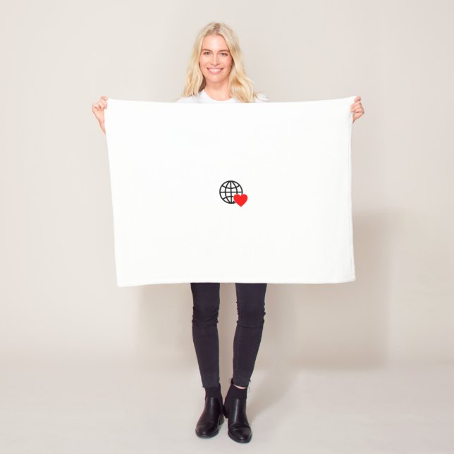 A red heart symbol created with smooth, bold lines fleece blanket (In Situ)