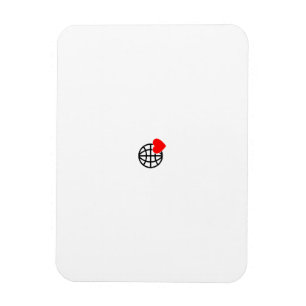 A red heart symbol created with smooth, bold lines magnet