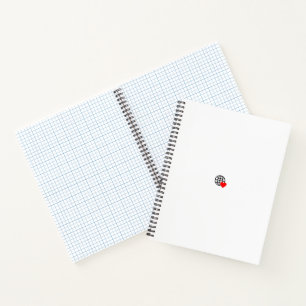 A red heart symbol created with smooth, bold lines notebook