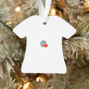 A red heart symbol created with smooth, bold lines ornament