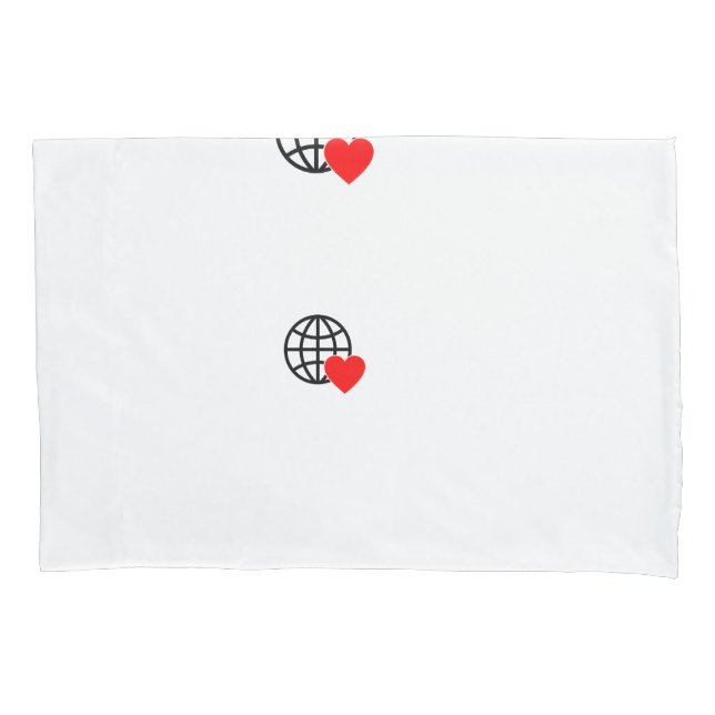 A red heart symbol created with smooth, bold lines pillowcase (Front)