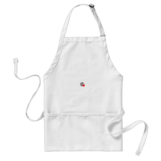 A red heart symbol created with smooth, bold lines standard apron (Front)