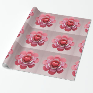 a red heart wrapping paper