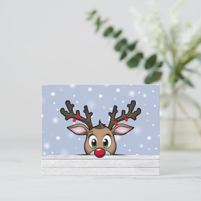 A Red Nose Reindeer Christmas Card (Standing Front)