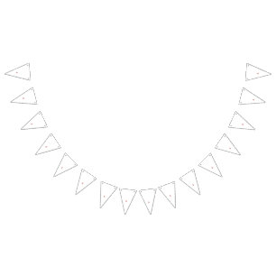 A red ornament with a floral and conifer motif is  bunting 