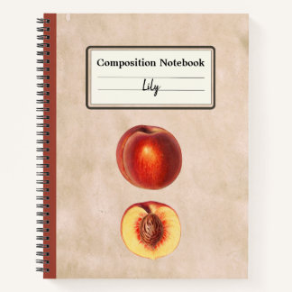 A Red Peach and a Half Personalised Composition Notebook
