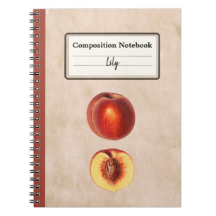 A Red Peach and a Half Personalised Composition Notebook