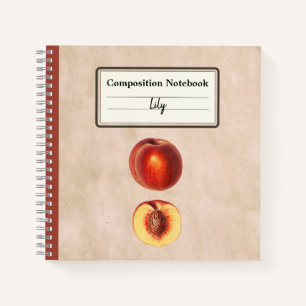 A Red Peach and a Half Personalised Composition Notebook