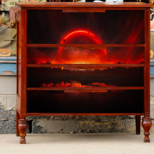 A Red Planet Decoupage Tissue Paper