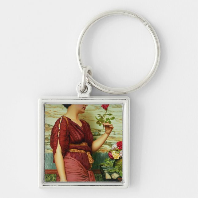 A red, red rose key ring (Front)