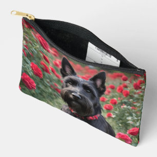 "A Red Rose for the Black Scottish Terrier" Accessory Pouch
