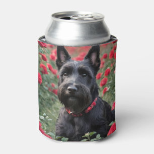 "A Red Rose for the Black Scottish Terrier" Can Cooler