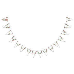 A red rose with detailed petals, depicted in a cli bunting