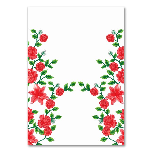 A red rose with detailed petals, depicted in a cli table number (Front)