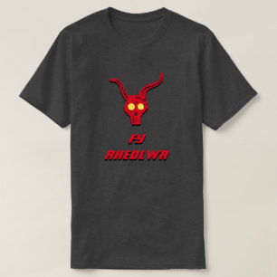 A Red Skull and Text Fy rheolwr T-Shirt