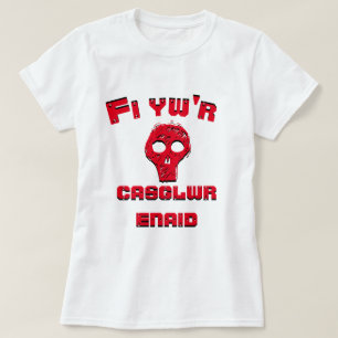 A red skull and the text Fi yw'r casglwr enaid T-Shirt
