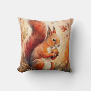 A Red Squirrel eating a nut Cushion
