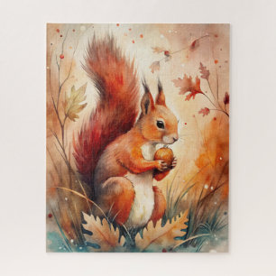 A Red Squirrel eating a nut Jigsaw Puzzle