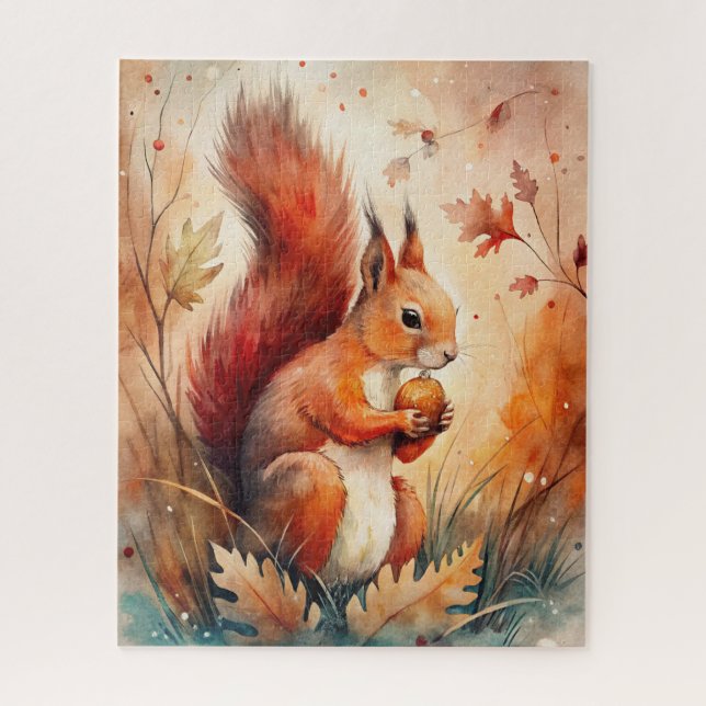 A Red Squirrel eating a nut Jigsaw Puzzle (Vertical)
