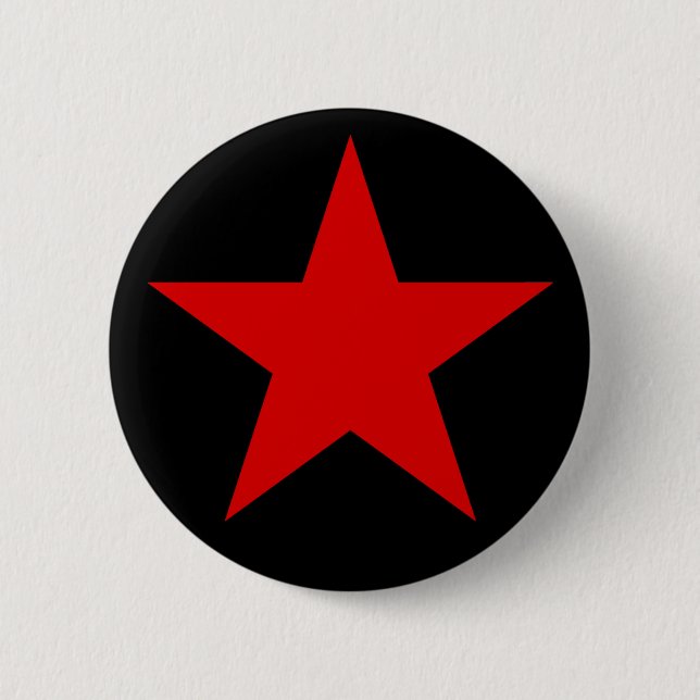 A Red Star Of Anarchy 6 Cm Round Badge (Front)